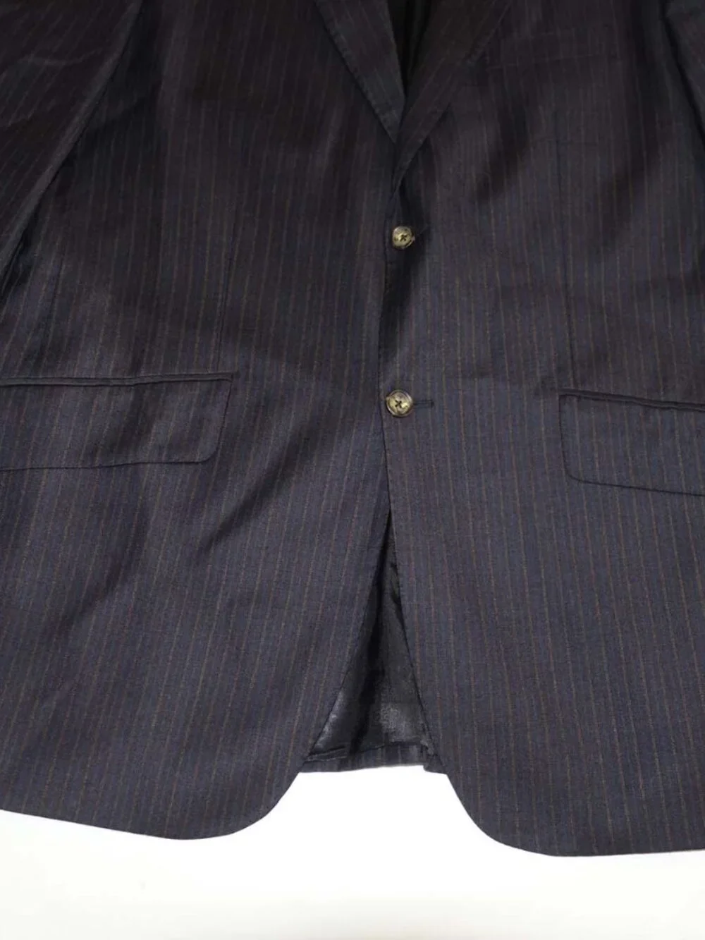Banana Republic Men's Suit Jacket Size 44 Regular Charcoal Gray Brown Stripes